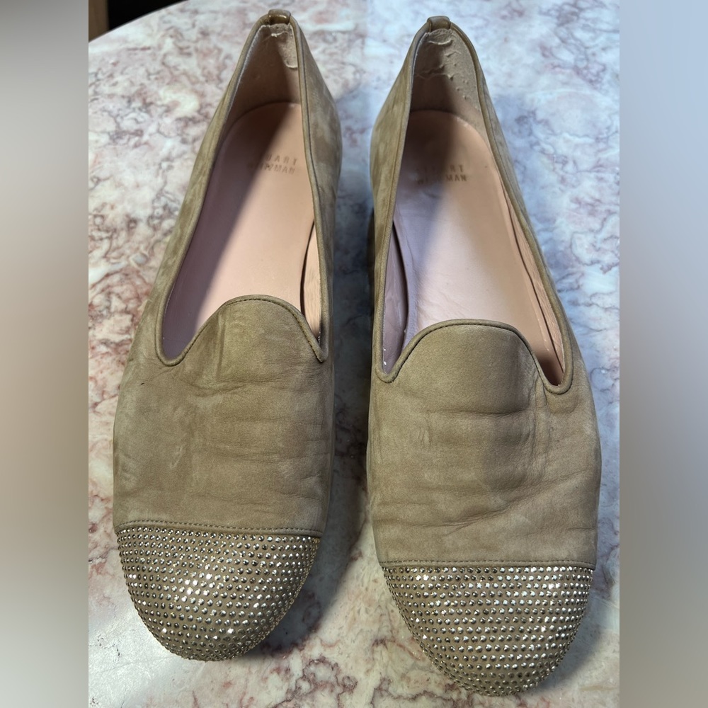 Stuart Weitzman tan suede flats size 9.5